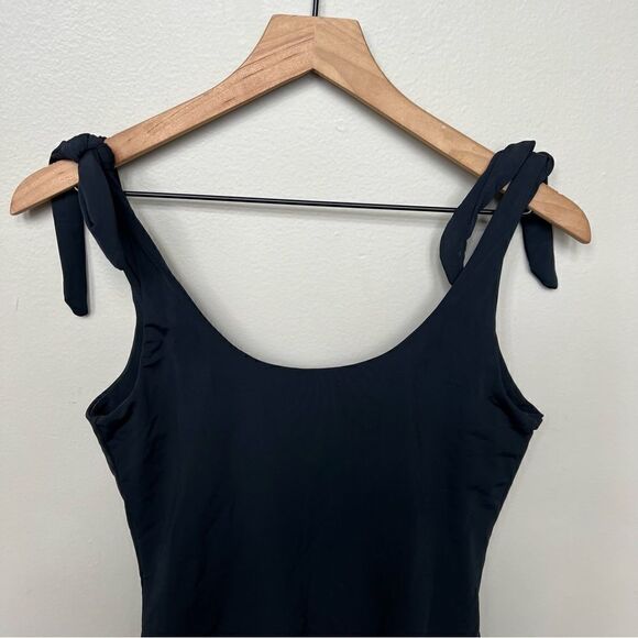 Beth Richards COCO Black One Piece Swimsuit Size Large Tie Shoulder U Back Swim - Picture 7 of 13